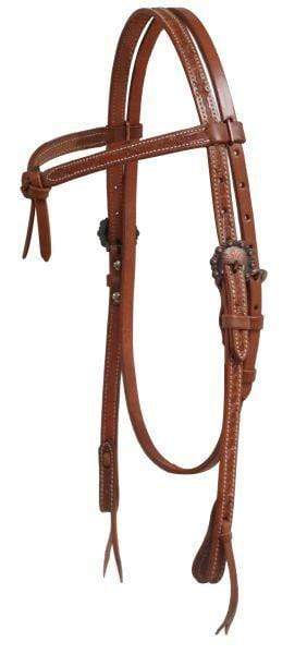 Showman Showman Argentina Cow Leather Futurity Headstall With Barbed Wire Tooling