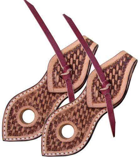 Showman Showman Basketweave Tooled Light Leather Slobber Straps