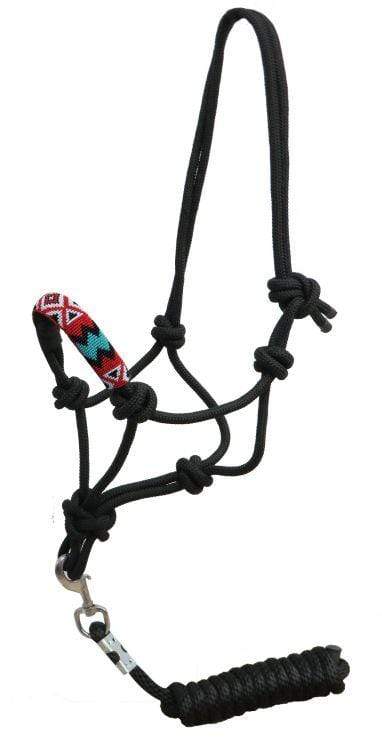 Showman Showman Beaded Nose Cowboy Knot Rope Halter With 7' Lead