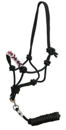 Showman Showman Beaded Nose Cowboy Knot Rope Halter With 7' Lead