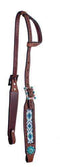 Showman Showman Beaded One Ear Argentina Cow Leather Headstall