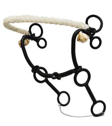 Showman Showman Black Steel Combination Hackamore With Rope Nose