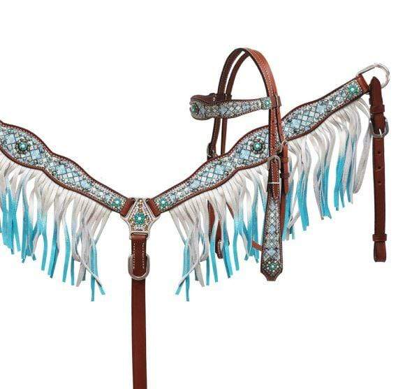 Showman Showman Blue Diamond Headstall Set