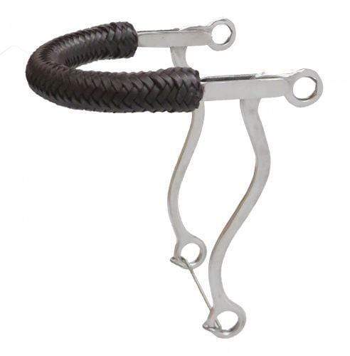 Showman Showman Braided Leather Nose Stainless Steel Hackamore