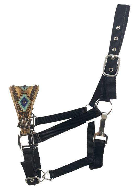 Showman Showman Bronc Halter with Hand Painted Southwest Design Nose Band