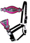 Showman Showman Bronc Halter with Rainbow Metallic Print and Pink Metallic Leather Accent