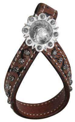 Showman Showman Brown Filigree Leather Tie Down Keeper