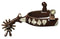 Showman Showman Brown Steel Spur With Engraved Silver "Poker Hand" Design