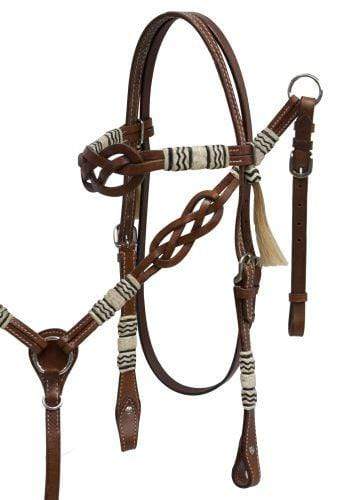 Showman Showman Celtic Knot Headstall Set With Rawhide Braided Accents