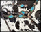 Showman Showman Cheetah Print Inlay w/ Painted Blue Flower Accent One Ear Headstall Set