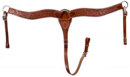 Showman Showman Contoured Floral Leather Breast Collar