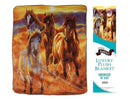 Showman Showman Couture Luxury Plush Blanket With Wild Mustang Horses Print