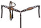 Showman Showman Cowhide Inlay Browband Headstall Set