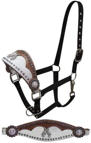 Showman Showman Crystal Rhinestone Crossed Guns Bronc Halter