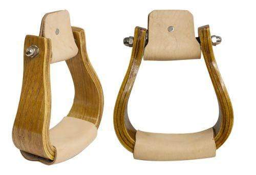 Showman Showman Curved Wooden Stirrup With Leather Tread