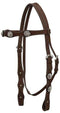 Showman Showman Double Stitched Headstall With Clear Rhinestone Conchos