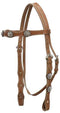 Showman Showman Double Stitched Headstall With Clear Rhinestone Conchos