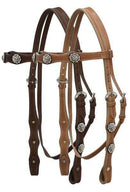 Showman Showman Double Stitched Headstall With Clear Rhinestone Conchos