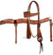 Showman Showman Double Stitched Leather Headstall Set
