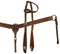 Showman Showman Double Stitched One Ear Leather Headstall Set