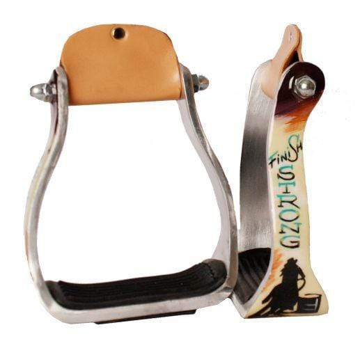Showman Showman "Finish Strong" Barrel Racer Print Stirrups
