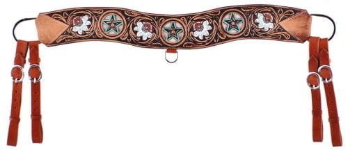 Showman Showman Floral Toled Tripping Collar with Cowhide Inlay