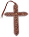 Showman Showman Floral Tooled Leather Tie On Cross