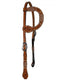 Showman Showman Floral Tooled One Ear Rawhide Laced Leather Headstall