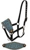 Showman Showman FULL SIZE Adjustable Bronc Style Halter With Filigree Print