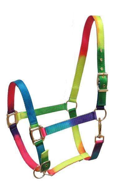 Showman Showman Full Size Neon Rainbow Halter With Adjustable Nose