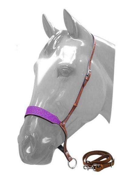 Showman Showman Glitter Overlay Leather Tie Down Noseband And Strap