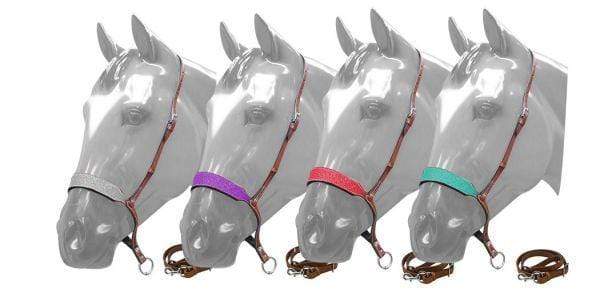 Showman Showman Glitter Overlay Leather Tie Down Noseband And Strap