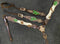Showman Showman Hair on Cowhide One Ear Leather Headstall Set with Hand Painted Cactus
