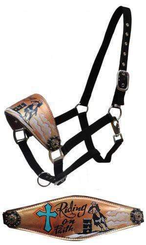 Showman Showman Hand Painted Metallic "Riding on Faith" Bronc Halter