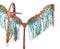 Showman Showman Hand Painted Steer Skull and Cactus Fringe Headstall Set