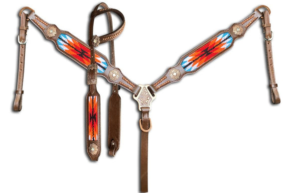 Showman Showman Headstall Set with Wool Southwest Blanket Inlay