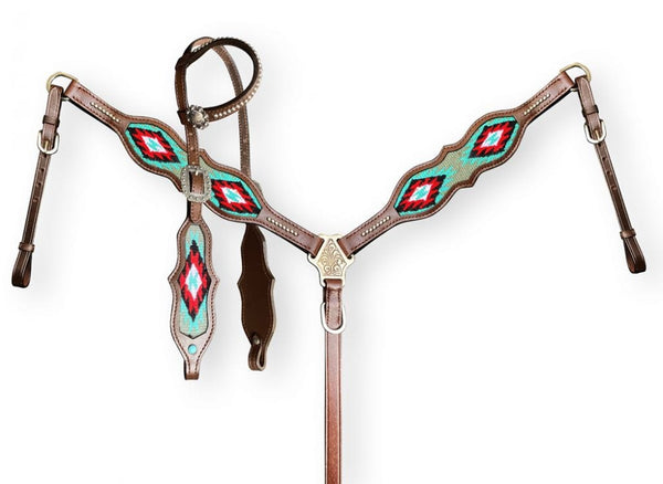 Showman Showman Headstall Set with Wool Southwest Blanket Inlay