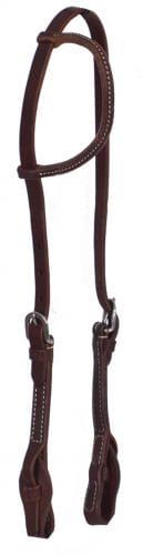 Showman Showman Heavy Oiled Leather One Ear Headstall with Quick Change Bit Loops