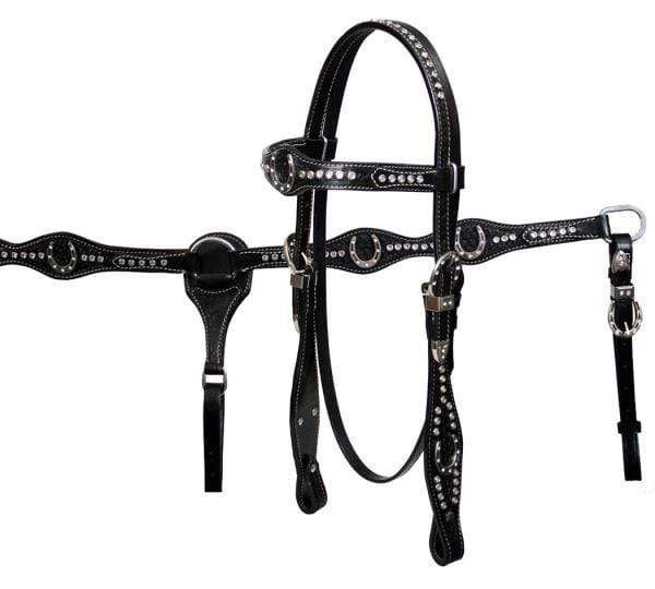 Showman Showman Horse Shoe Headstall Set