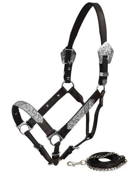 Showman Showman Horse Size Double Stitched Leather Show Halter