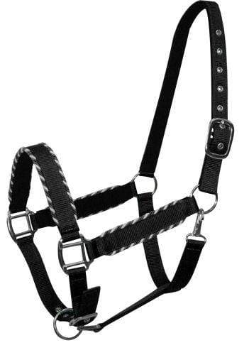 Showman Showman Horse Size Nylon Halter With Rope Border Design