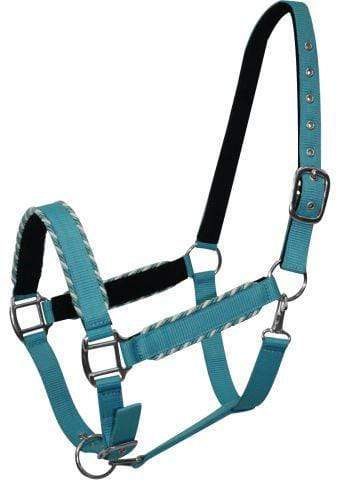 Showman Showman Horse Size Nylon Halter With Rope Border Design