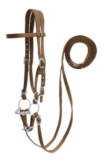 Showman Showman Horse Size Nylon Headstall With Snaffle Bit