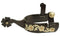 Showman Showman Ladies Black Steel Spur With Engraved Silver Overlay And Copper Studs