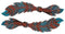 Showman Showman Ladies Cut-Out Teal Painted Feather Spur Straps