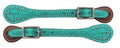 Showman Showman Ladies Glitter Leather Spur Straps
