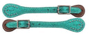 Showman Showman Ladies Glitter Leather Spur Straps