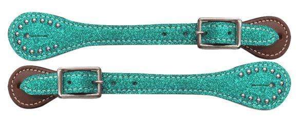 Showman Showman Ladies Glitter Leather Spur Straps