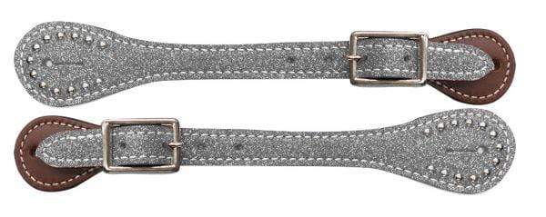 Showman Showman Ladies Glitter Leather Spur Straps