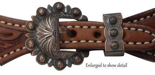 Showman Showman Ladies Size Argentina Cow Leather Copper Concho Spur Straps